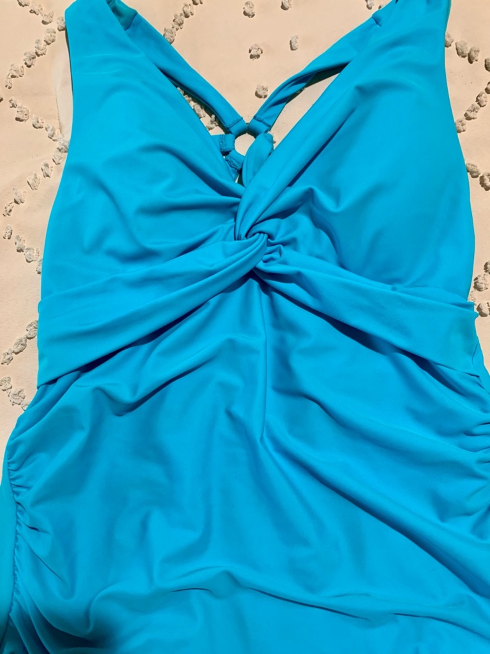 Calvin Klein Bright Turquoise One-Piece Swimsuit with Twist Front - Picture 4 of 7